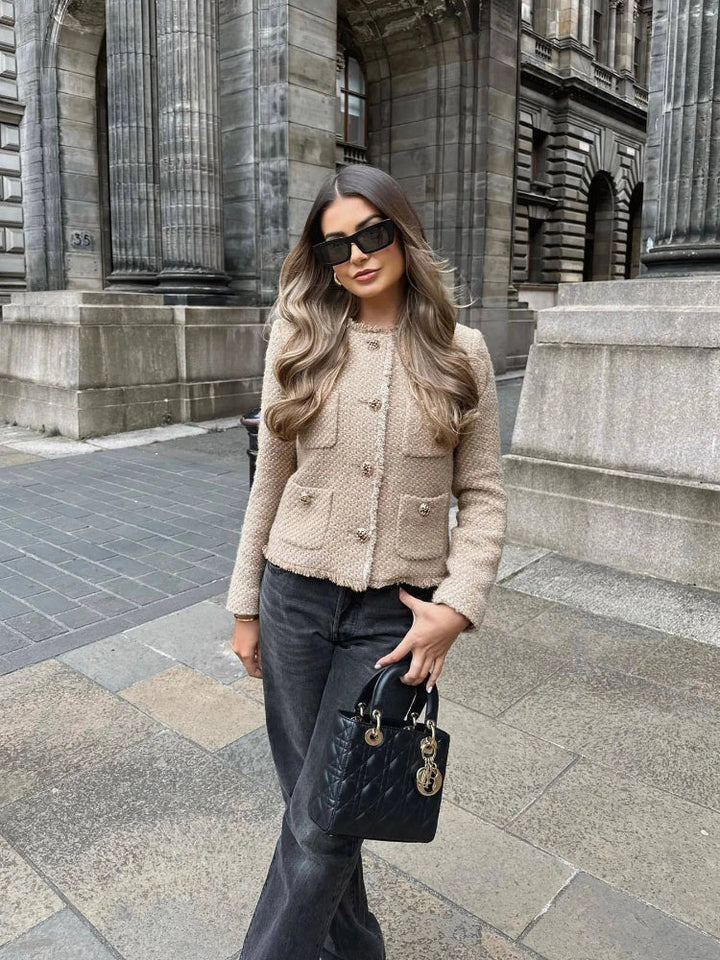 Tweed Cropped Jacket – Elegant en Modern voor Herfst & Winter