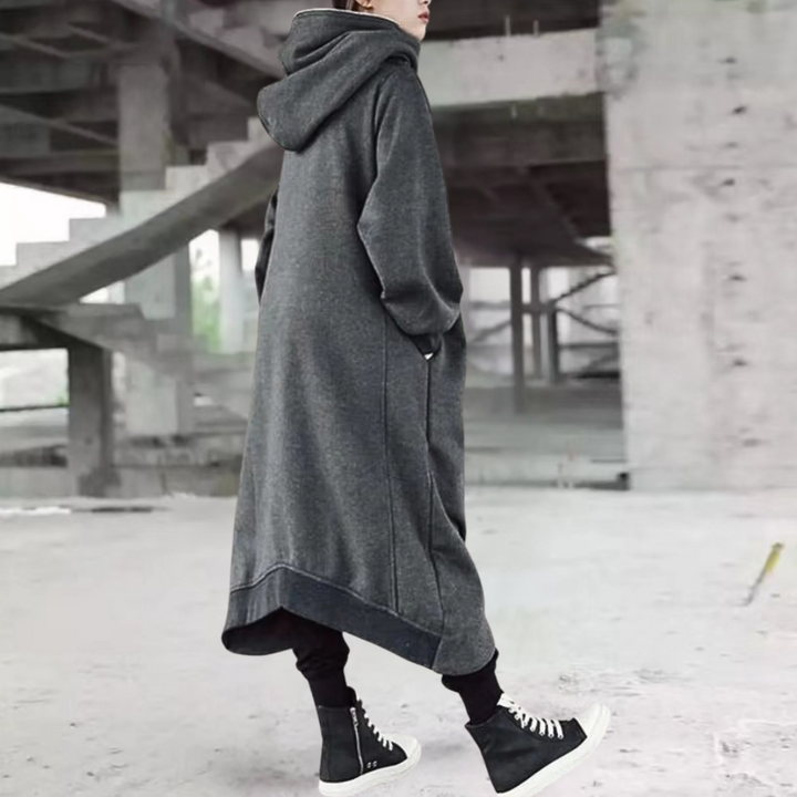 Oversized Damesjas met Capuchon en Ritssluiting voor Comfort en Stijl