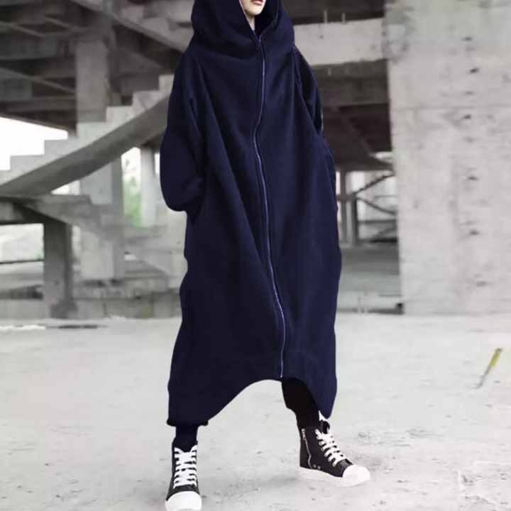 Oversized Damesjas met Capuchon en Ritssluiting voor Comfort en Stijl