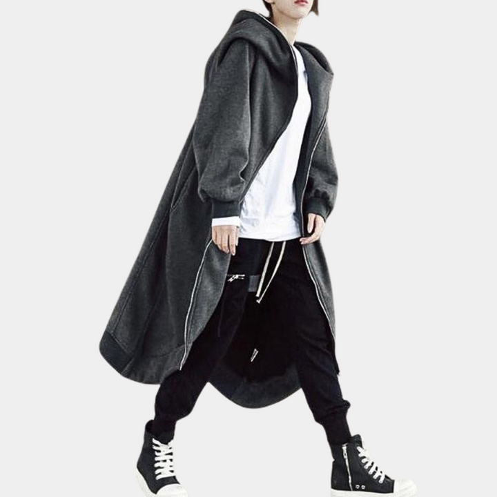 Oversized Damesjas met Capuchon en Ritssluiting voor Comfort en Stijl