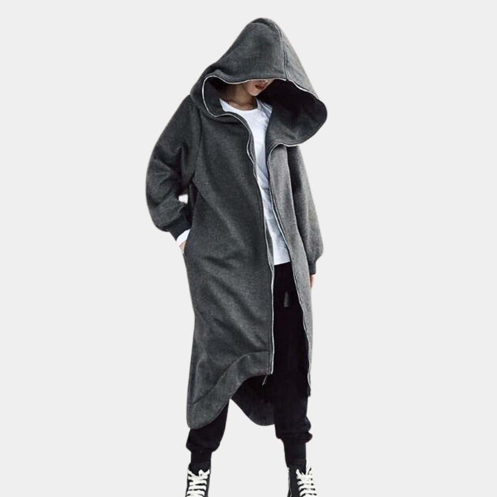 Oversized Damesjas met Capuchon en Ritssluiting voor Comfort en Stijl