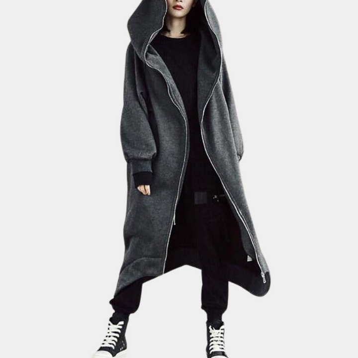 Oversized Damesjas met Capuchon en Ritssluiting voor Comfort en Stijl