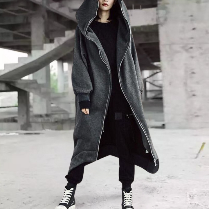 Oversized Damesjas met Capuchon en Ritssluiting voor Comfort en Stijl