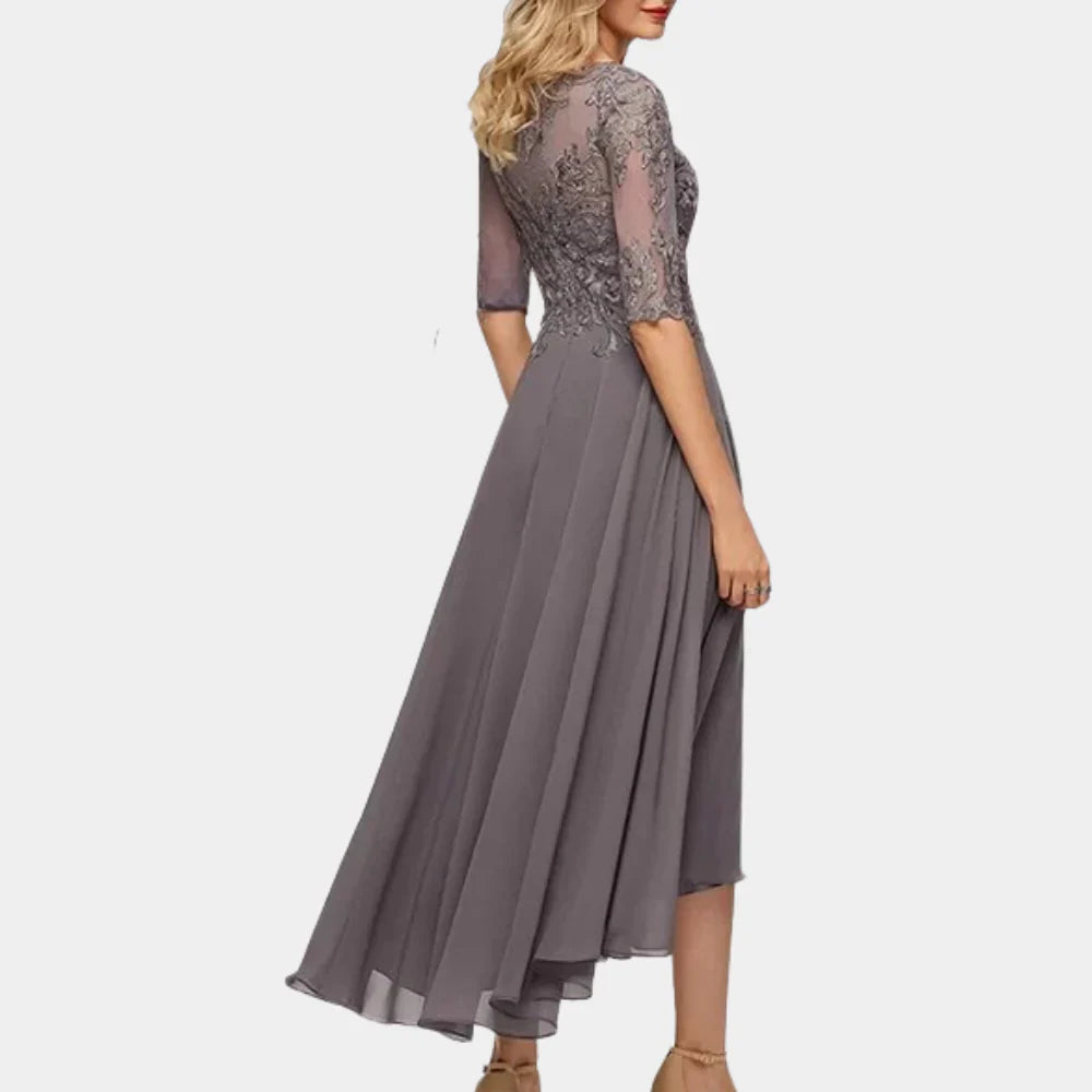 Elegante Chiffon Jurk met Enkellange Pasvorm – Tijdloze Klasse voor Speciale Gelegenheden