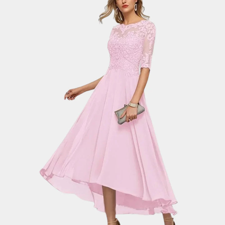 Elegante Chiffon Jurk met Enkellange Pasvorm – Tijdloze Klasse voor Speciale Gelegenheden